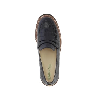 Chika10 Mocassins de couro Re Walnut 05 Preto