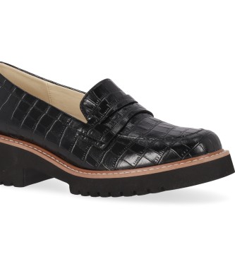 Chika10 Mocassins de couro Re Walnut 05 Preto