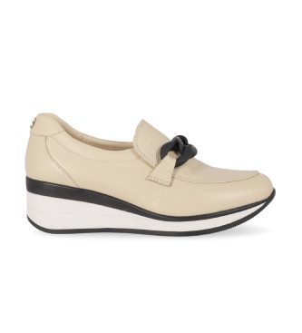 Chika10 Re Sauce 02 Chaussures en cuir beige