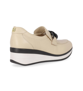 Chika10 Re Sauce 02 Beige Lederschuhe