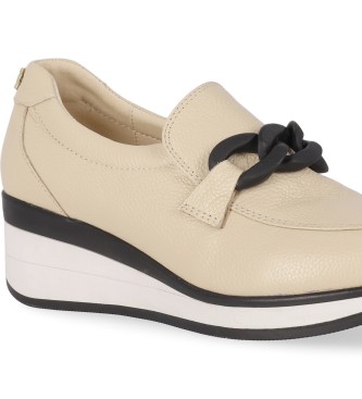 Chika10 Re Saus 02 Beige leren schoenen