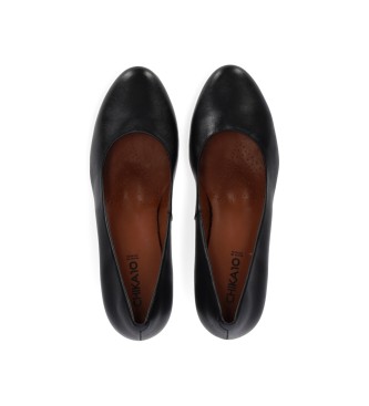 Chika10 Halfy 01 black leather shoes