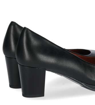 Chika10 Halfy 01 black leather shoes