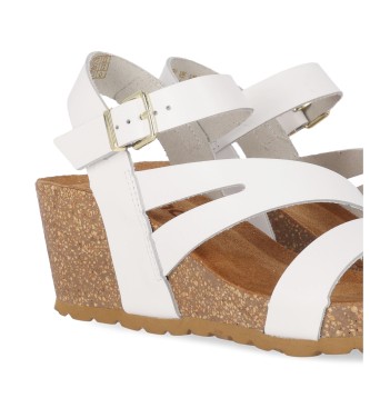 Chika10 Leather Sandals Kadiz 01 white -Wedge height 5cm