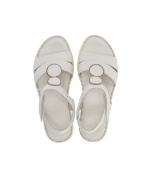 Chika10 Skórzane sandały Kandiski 02672 biały