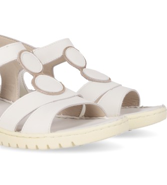 Chika10 Kandiski Leather Sandals 02672 white
