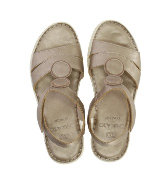 Chika10 Usnjene sandale Kandiski 02672 bronze