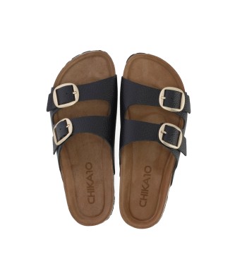 Chika10 Konil 01 Leather Sandals preto
