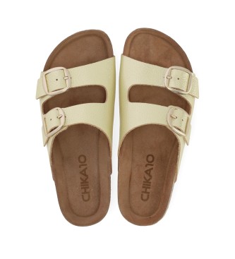 Chika10 Konil 01 golden leather sandals