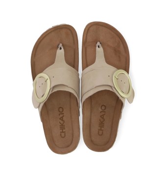 Chika10 Konil 02 beige sandaler i lder