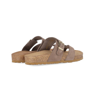 Chika10 Leren sandalen Palmar 01 bruin