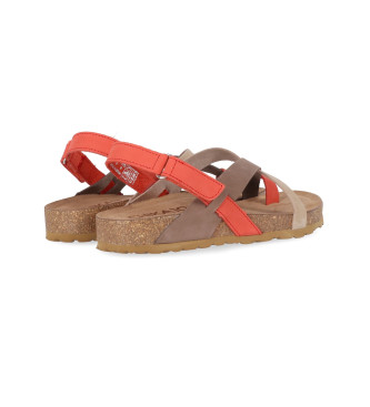 Chika10 Leather Sandals Palmar 02 coral