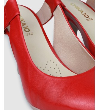 Chika10 Leather shoes with heel Pyrene 01 red