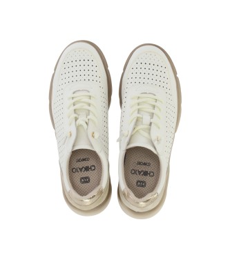 Chika10 Sneakers i lder Renoir 01184 hvid