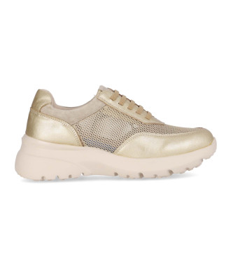 Chika10 Sanz 01461 golden leather trainers