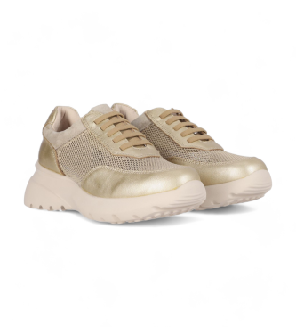 Chika10 Sanz 01461 golden leather trainers
