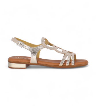 Chika10 Usnjene sandale St Arya 5339 golden