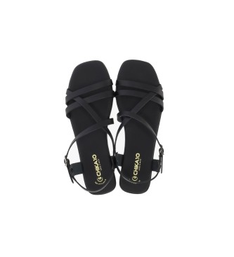 Chika10 Skórzane sandały St Marquesa 5316 czarne