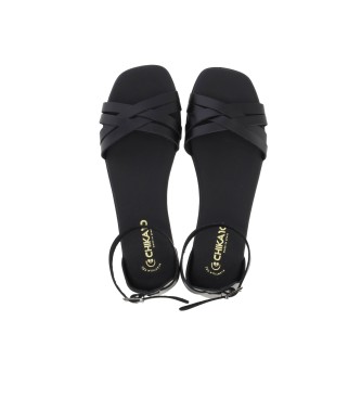 Chika10 Skórzane sandały St Marquesa 5318 czarne
