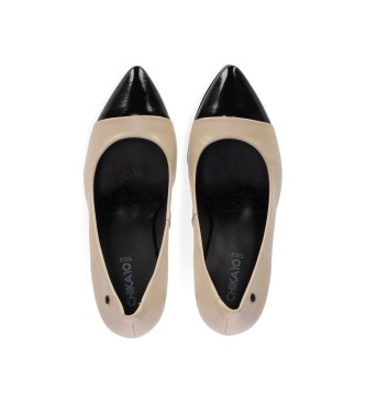 Chika10 Leather shoes Tomorrow 03 beige, black