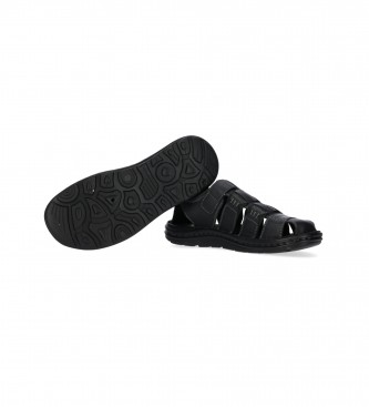 Chiko10 Liberty 02 Usnjene sandale črne barve