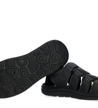 Chiko10 Liberty 02 Usnjene sandale črne barve