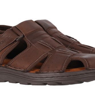 Chika10 Leren sandalen Maroco 02 bruin