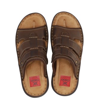 Chika10 Leren sandalen Maroco 04 bruin
