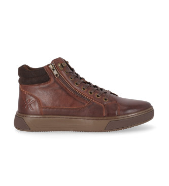 Chika10 Zapatillas de piel Opera 02 Marrn