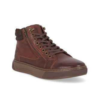 Chika10 Zapatillas de piel Opera 02 Marrn