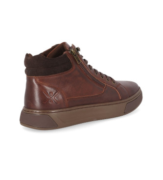 Chika10 Zapatillas de piel Opera 02 Marrn
