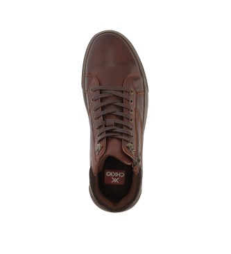 Chika10 Zapatillas de piel Opera 02 Marrn