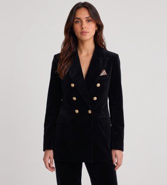 Circolo 1901 Navy blue double-breasted velvet jacket
