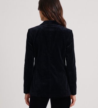 Circolo 1901 Navy blue double-breasted velvet jacket