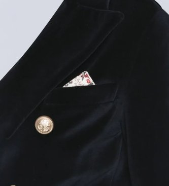Circolo 1901 Navy blue double-breasted velvet jacket