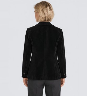 Circolo 1901 Black slim-fit long velvet jacket