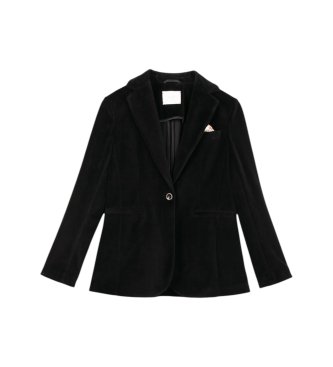 Circolo 1901 Black slim-fit long velvet jacket