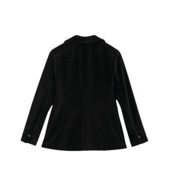 Circolo 1901 Black slim-fit long velvet jacket