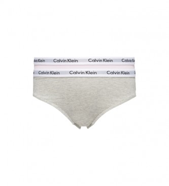 Calvin Klein 2er-Pack Bikini-Slips grau, rosa 