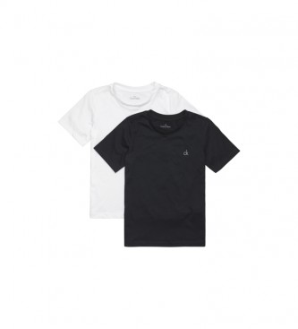 Calvin Klein T-shirt a maniche corte bianche e nere in confezione da 2