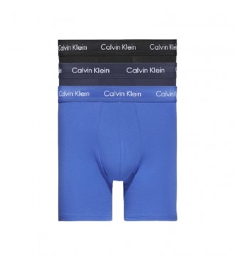 Calvin Klein Pack 3 cuecas boxer azul, preto 