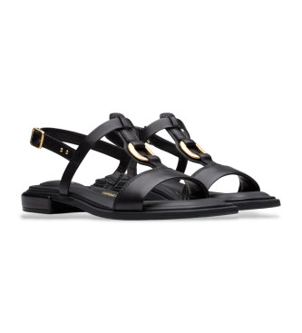 Clarks Sandlias Ariany Sling em pele preto