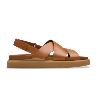 Clarks Sandlias de couro Aristella Sun castanho