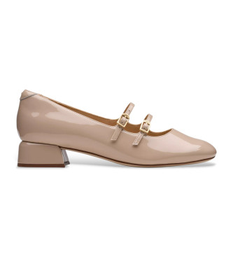 Clarks Daiss30 Shine ballerinaer i beige lder