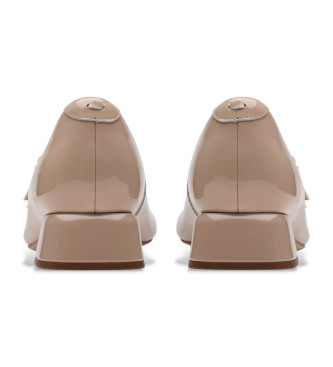 Clarks Daiss30 Shine ballerinaer i beige lder