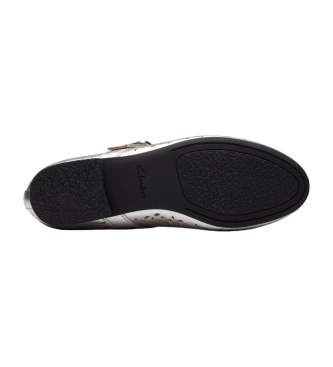 Clarks Fawna Jane slvfarvede ballerinaer i lder