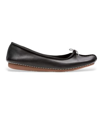 Clarks Ballerine in pelle nera con effetto ghiaccio e lentiggini