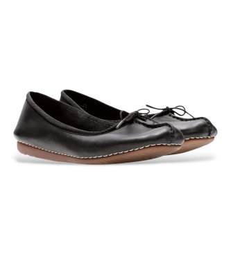 Clarks Ballerine in pelle nera con effetto ghiaccio e lentiggini