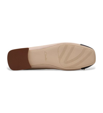 Clarks Ubree15 Poppy beige leather ballerina pumps