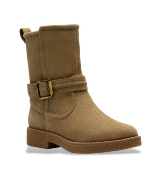 Clarks Leather Boots Nella Mid beige